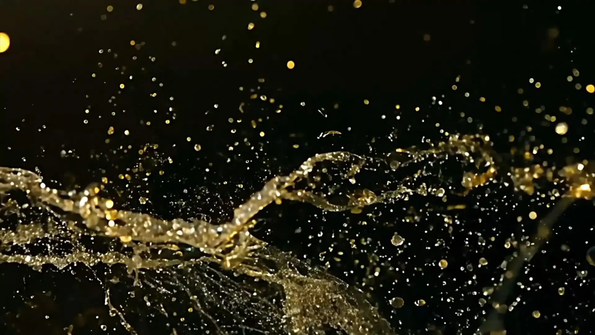 Golden Liquid Splash Overlay for Dynamic Title Animations